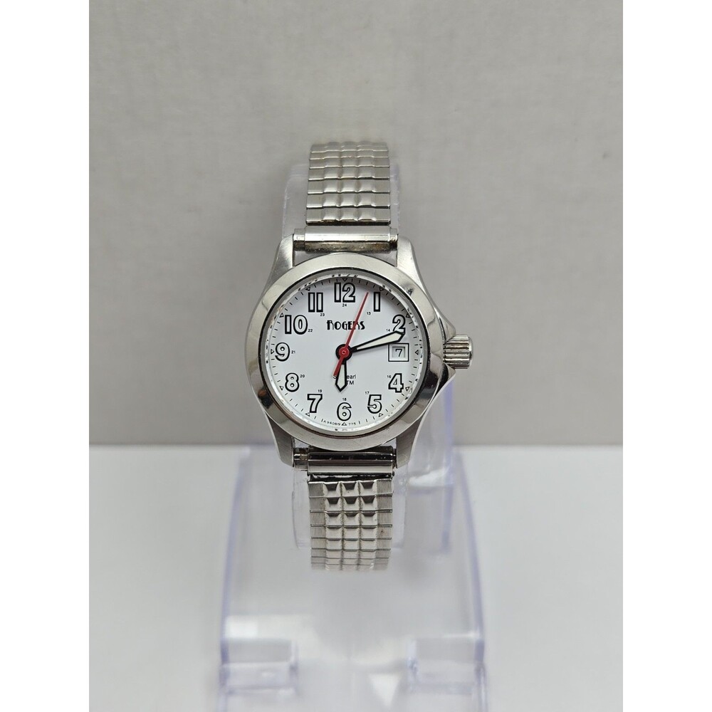 Rogers Seapearl Womens Swiss Quartz 20 ATM White Dial Date Watch New Battery